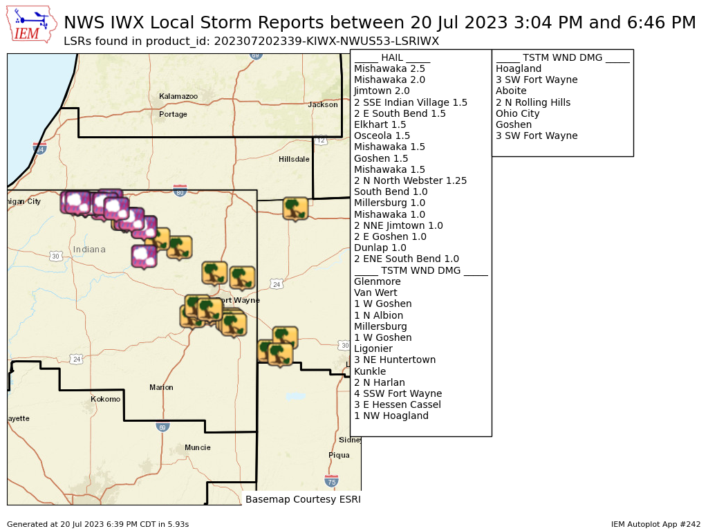 July 20th Severe Hail and Damaging Wind